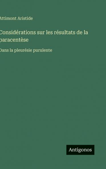 Considérations sur les résultats de la paracentèse
