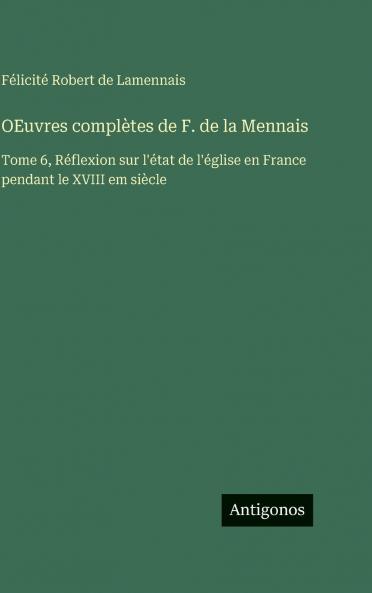 OEuvres complètes de F. de la Mennais