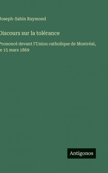 Discours sur la tolérance