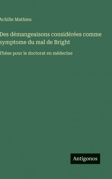 Des démangeaisons considérées comme symptome du mal de Bright