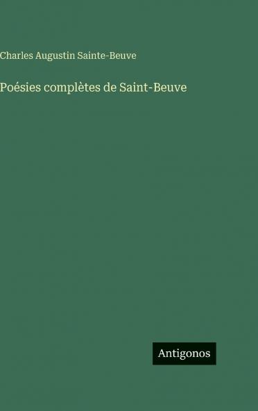 Poésies complètes de Saint-Beuve