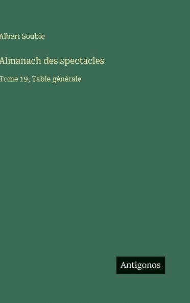 Almanach des spectacles