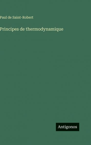 Principes de thermodynamique