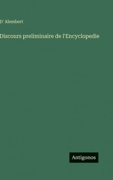 Discours preliminaire de l'Encyclopedie