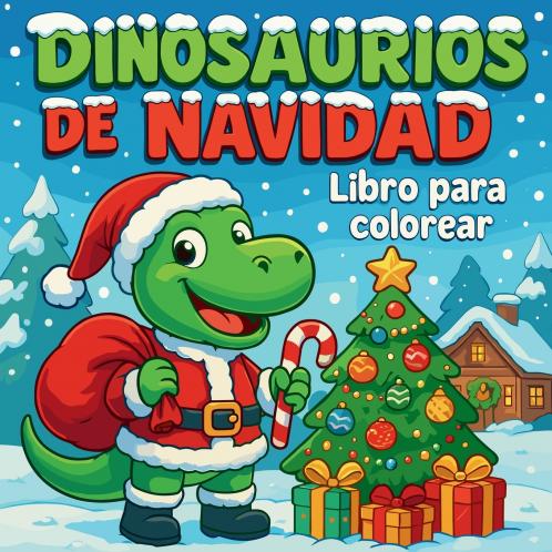 Dinosaurios de Navidad - Libro para colorear