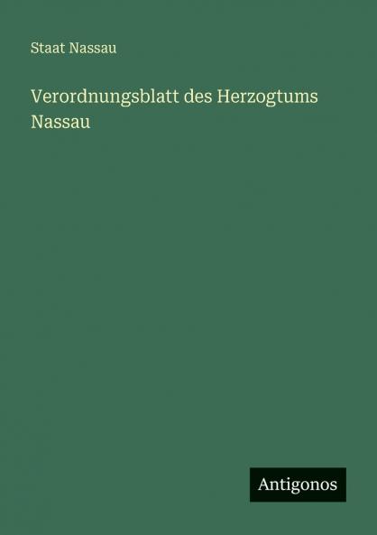 Verordnungsblatt des Herzogtums Nassau