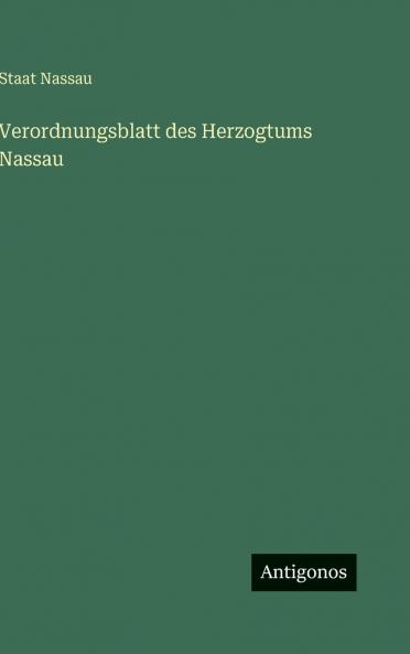 Verordnungsblatt des Herzogtums Nassau