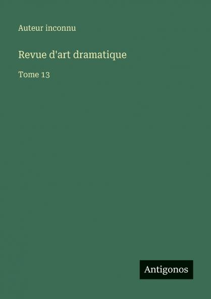 Revue d'art dramatique