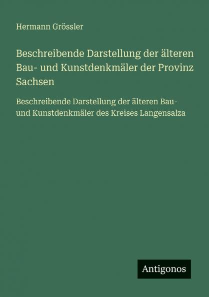 Beschreibende Darstellung der älteren Bau- und Kunstdenkmäler der Provinz Sachsen