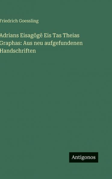 Adrians Eisagōgē Eis Tas Theias Graphas