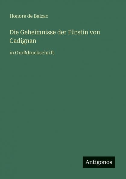 Die Geheimnisse der Fürstin von Cadignan