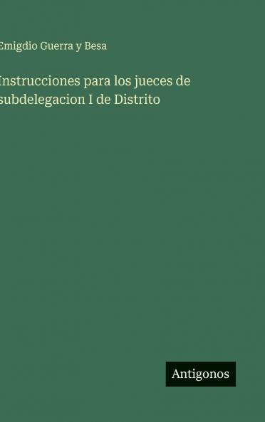 Instrucciones para los jueces de subdelegacion I de Distrito