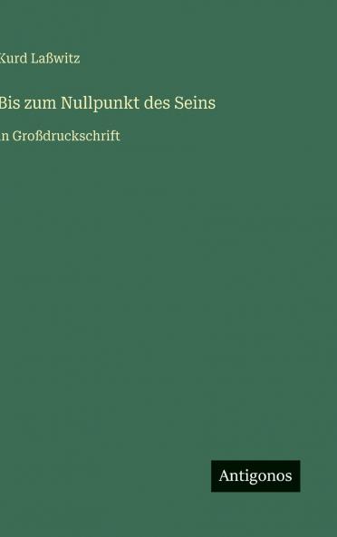 Bis zum Nullpunkt des Seins