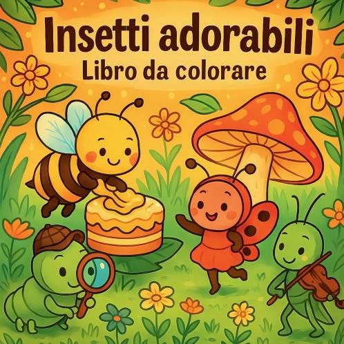 Insetti adorabili - Libro da colorare per bambini