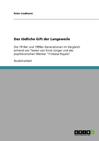 Das tödliche Gift der Langeweile