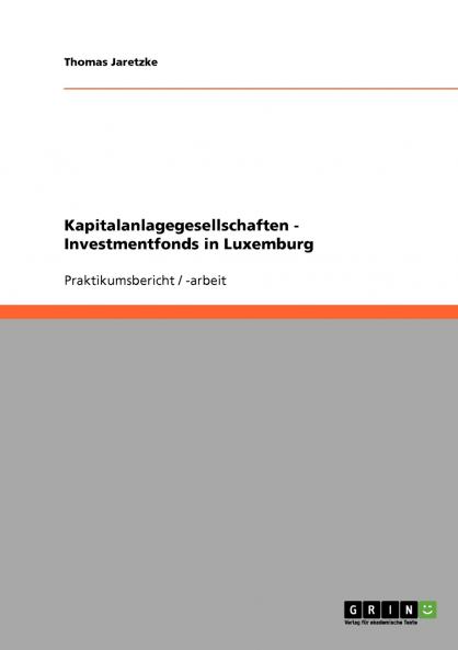 Kapitalanlagegesellschaften