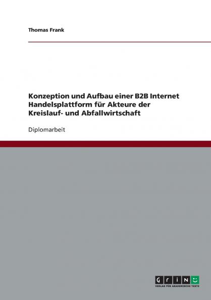 Konzeption und Aufbau einer B2B Internet Handelsplattform für Akteure der Kreislauf- und Abfallwirtschaft