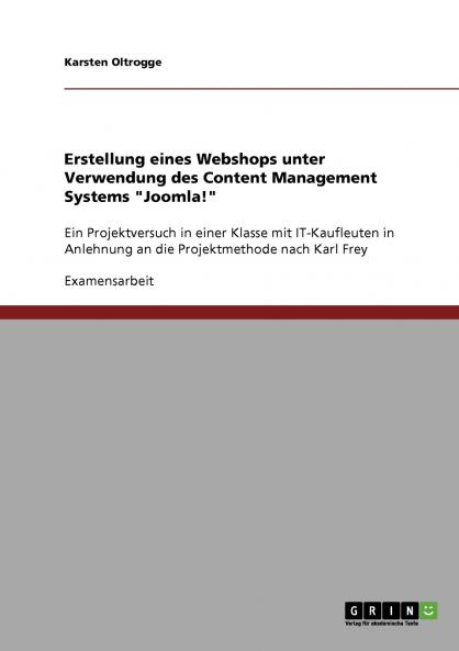 Erstellung eines Webshops unter Verwendung des Content Management Systems Joomla!