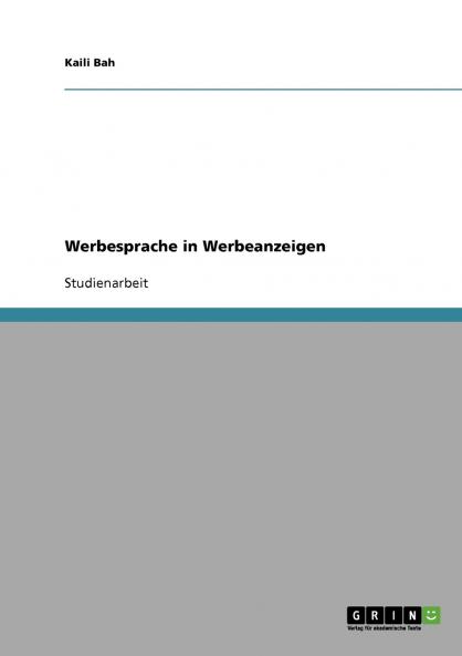 Werbesprache in Werbeanzeigen