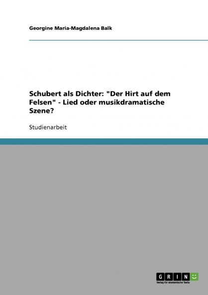 Schubert als Dichter