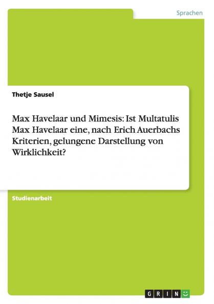 Max Havelaar und Mimesis