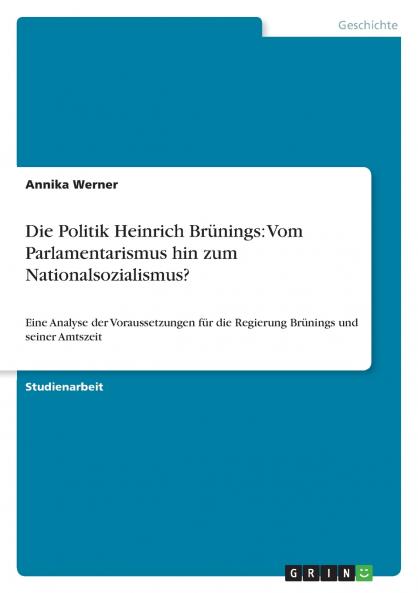 Die Politik Heinrich Brünings