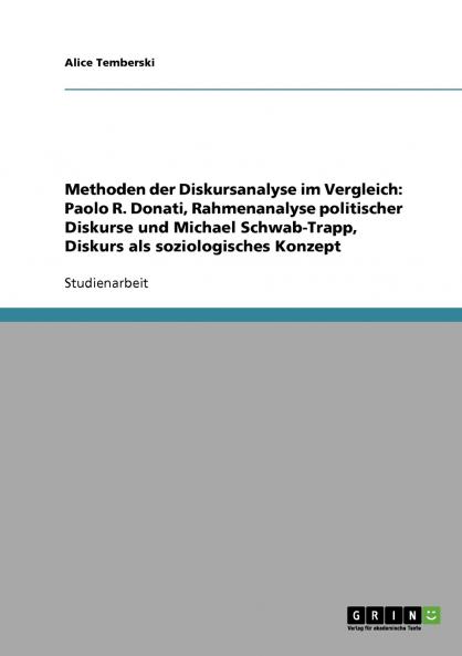 Methoden der Diskursanalyse im Vergleich