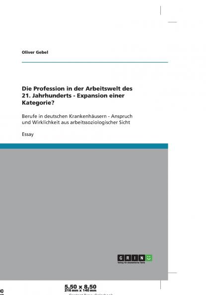 Die Profession in der Arbeitswelt des 21. Jahrhunderts - Expansion einer Kategorie?