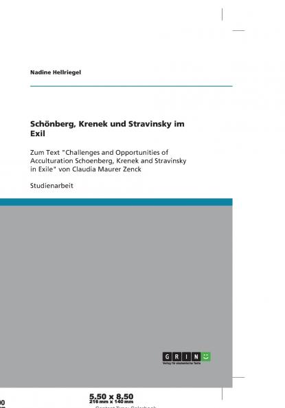 Schönberg Krenek und Stravinsky im Exil