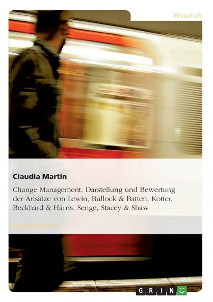 Change Management. Darstellung und Bewertung der Ansätze von Lewin Bullock & Batten Kotter Beckhard & Harris Senge Stacey & Shaw