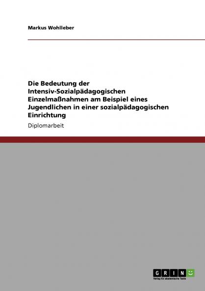 Die Bedeutung der Intensiv-Sozialpädagogischen Einzelmaßnahmen am Beispiel eines Jugendlichen in einer sozialpädagogischen Einrichtung