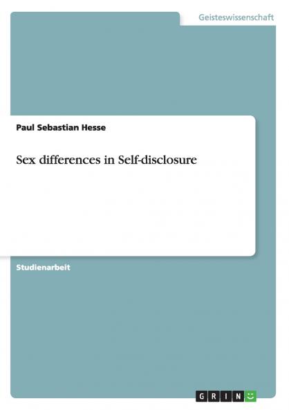 Sex differences in Self-disclosure