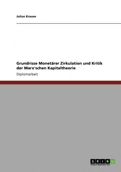 Grundrisse Monetärer Zirkulation und Kritik der Marx'schen Kapitaltheorie