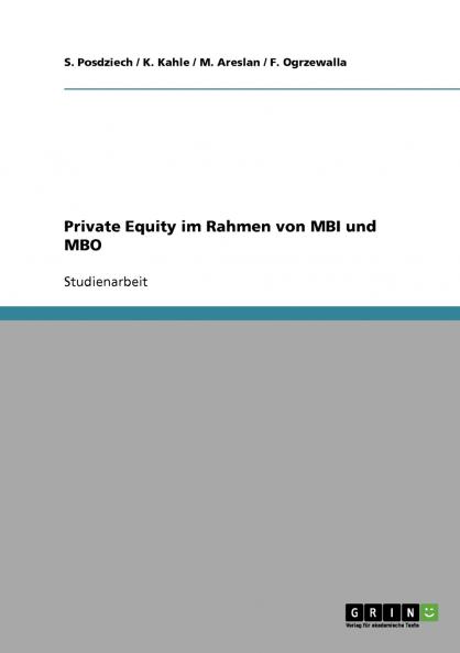 Private Equity im Rahmen von MBI und MBO