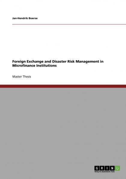 Foreign Exchange and Disaster Risk Management in Microfinance Institutions