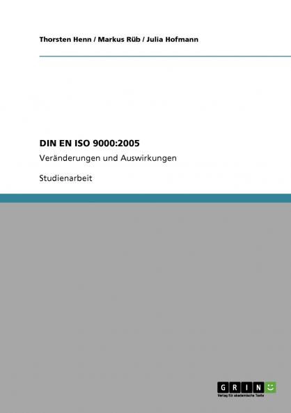 Qualitätsmanagementsysteme. Grundlagen und Begriffe