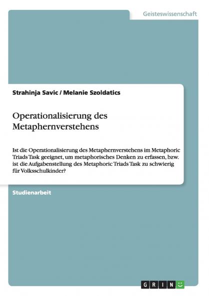 Operationalisierung des Metaphernverstehens
