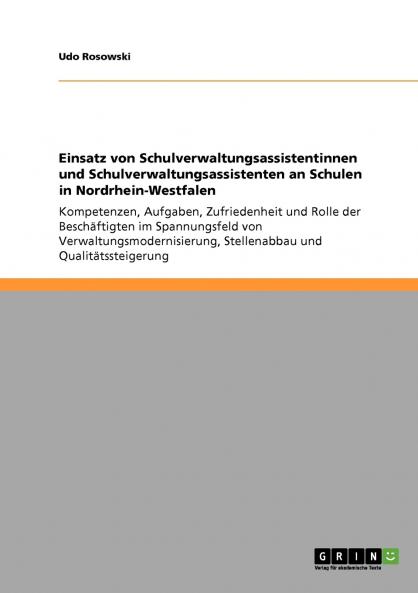 Einsatz von  Schulverwaltungsassistentinnen und Schulverwaltungsassistenten an Schulen in Nordrhein-Westfalen