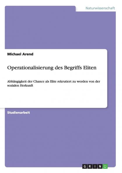 Operationalisierung des Begriffs Eliten