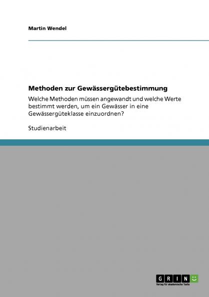 Methoden zur Gewässergütebestimmung