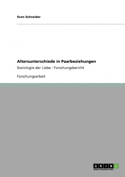 Altersunterschiede in Paarbeziehungen
