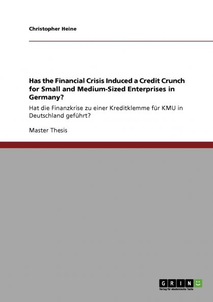 Has the Financial Crisis Induced a Credit Crunch for Small and Medium-Sized Enterprises in Germany?