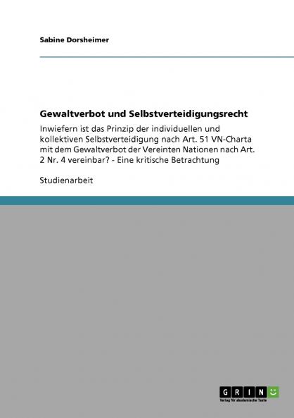 Gewaltverbot und Selbstverteidigungsrecht