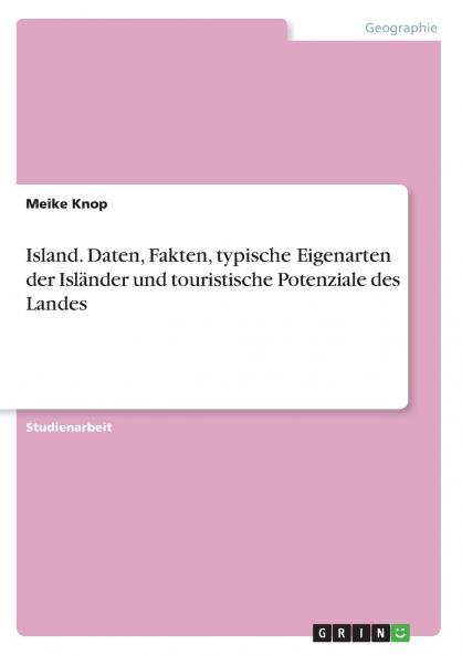 Island. Daten Fakten typische Eigenarten der Isländer und touristische Potenziale des Landes