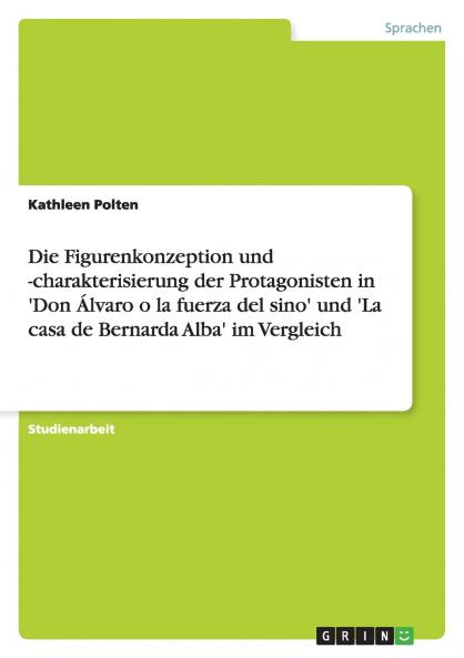 Die Figurenkonzeption und -charakterisierung der Protagonisten in 'Don Álvaro o la fuerza del sino' und 'La casa de Bernarda Alba' im Vergleich