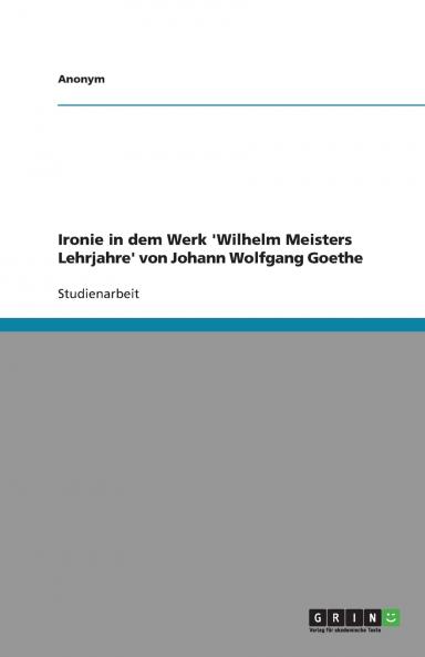 Ironie in dem Werk 'Wilhelm Meisters Lehrjahre' von Johann  Wolfgang Goethe