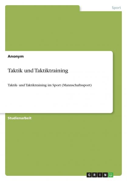Taktik und Taktiktraining