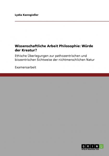 Wissenschaftliche Arbeit Philosophie