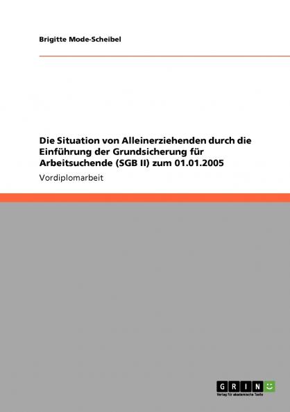 Die Situation von Alleinerziehenden durch die Einf��hrung der Grundsicherung f��r Arbeitsuchende (SGB II) zum 01.01.2005