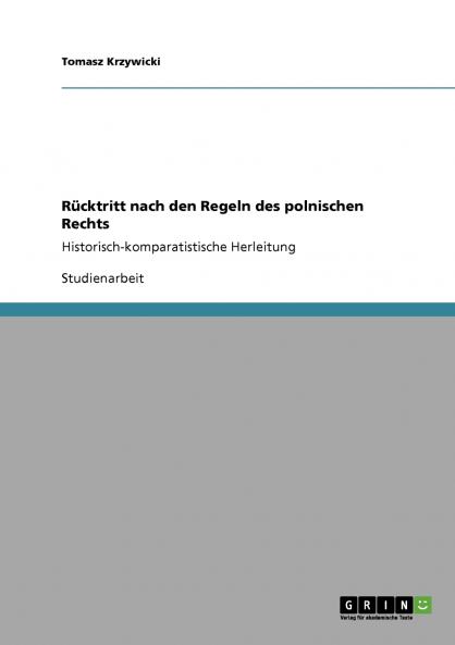 Rücktritt nach den Regeln des polnischen Rechts